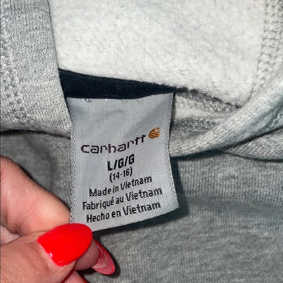 Carhartt Heather Gray Logo Hoodie - Picture 2 of 4